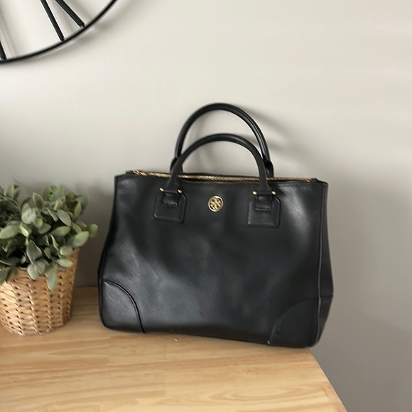 Tory Burch Handbags - Elegant Black Leather Tote Bag